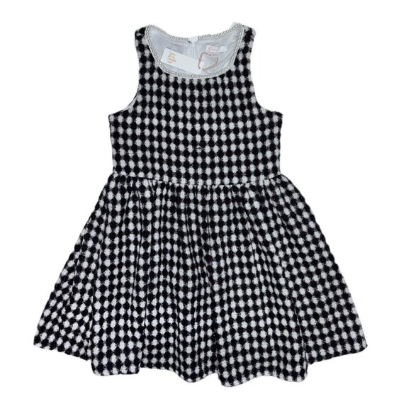 GB Girls Pearl Neck Black White Detail Formal Dress Size 16 NWT